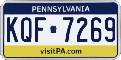 PA license plate KQF7269