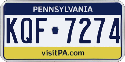 PA license plate KQF7274