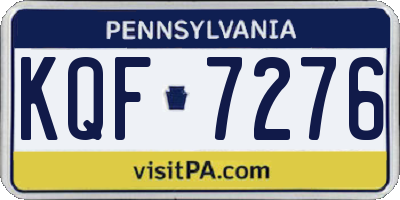 PA license plate KQF7276