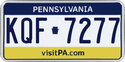 PA license plate KQF7277