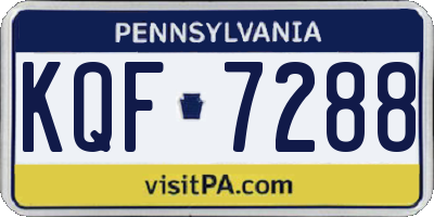 PA license plate KQF7288