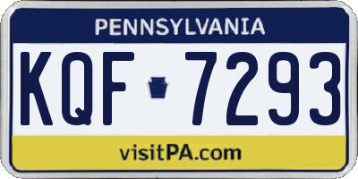 PA license plate KQF7293