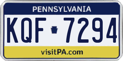 PA license plate KQF7294