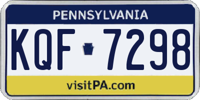 PA license plate KQF7298