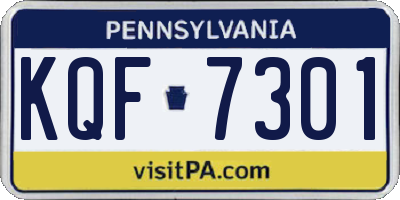 PA license plate KQF7301