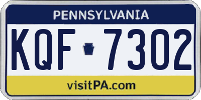 PA license plate KQF7302