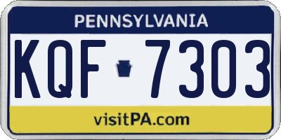 PA license plate KQF7303