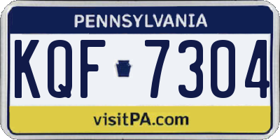 PA license plate KQF7304