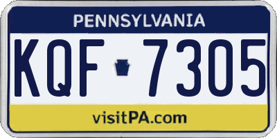 PA license plate KQF7305