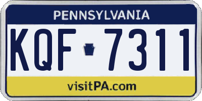 PA license plate KQF7311