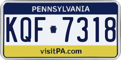 PA license plate KQF7318