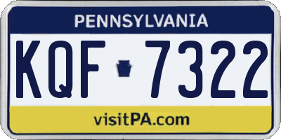 PA license plate KQF7322