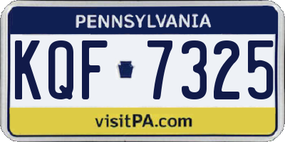 PA license plate KQF7325