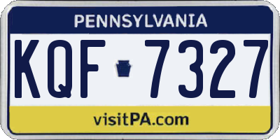 PA license plate KQF7327
