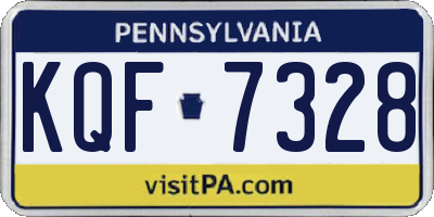 PA license plate KQF7328