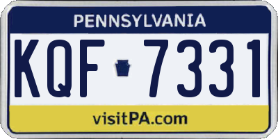 PA license plate KQF7331