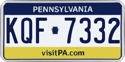 PA license plate KQF7332