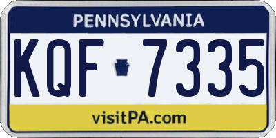 PA license plate KQF7335