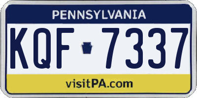 PA license plate KQF7337