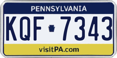 PA license plate KQF7343