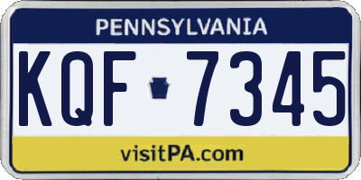 PA license plate KQF7345
