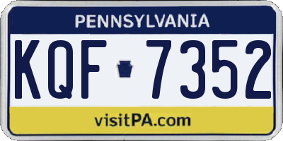 PA license plate KQF7352