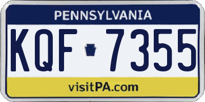 PA license plate KQF7355