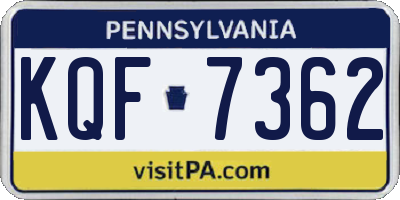 PA license plate KQF7362