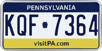 PA license plate KQF7364