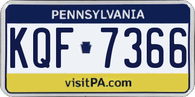 PA license plate KQF7366
