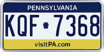 PA license plate KQF7368