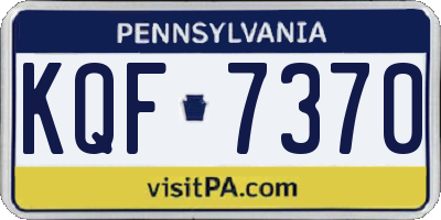 PA license plate KQF7370