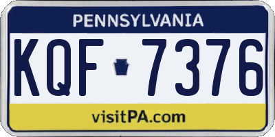 PA license plate KQF7376