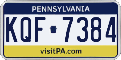 PA license plate KQF7384
