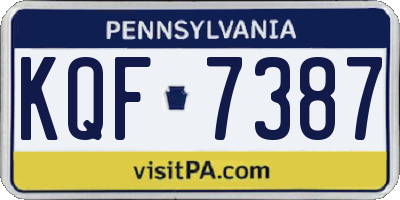 PA license plate KQF7387