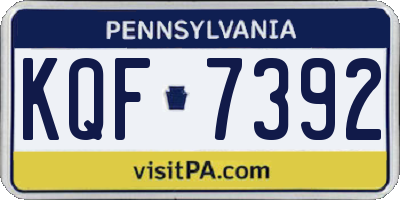 PA license plate KQF7392