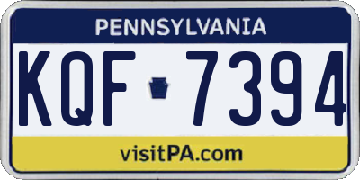 PA license plate KQF7394