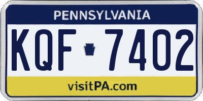 PA license plate KQF7402