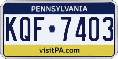 PA license plate KQF7403