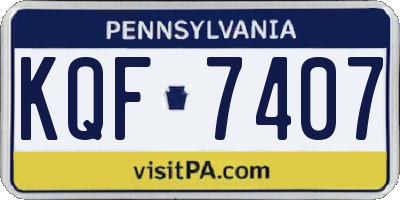 PA license plate KQF7407