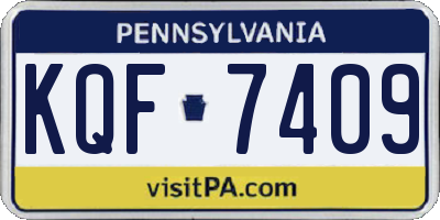 PA license plate KQF7409