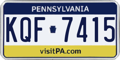 PA license plate KQF7415