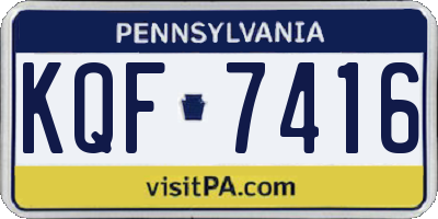 PA license plate KQF7416