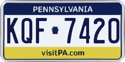 PA license plate KQF7420