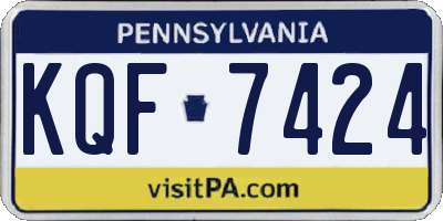 PA license plate KQF7424