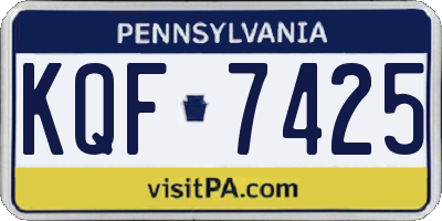 PA license plate KQF7425