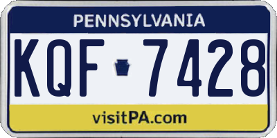PA license plate KQF7428