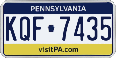 PA license plate KQF7435