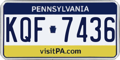 PA license plate KQF7436
