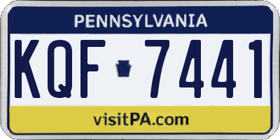 PA license plate KQF7441